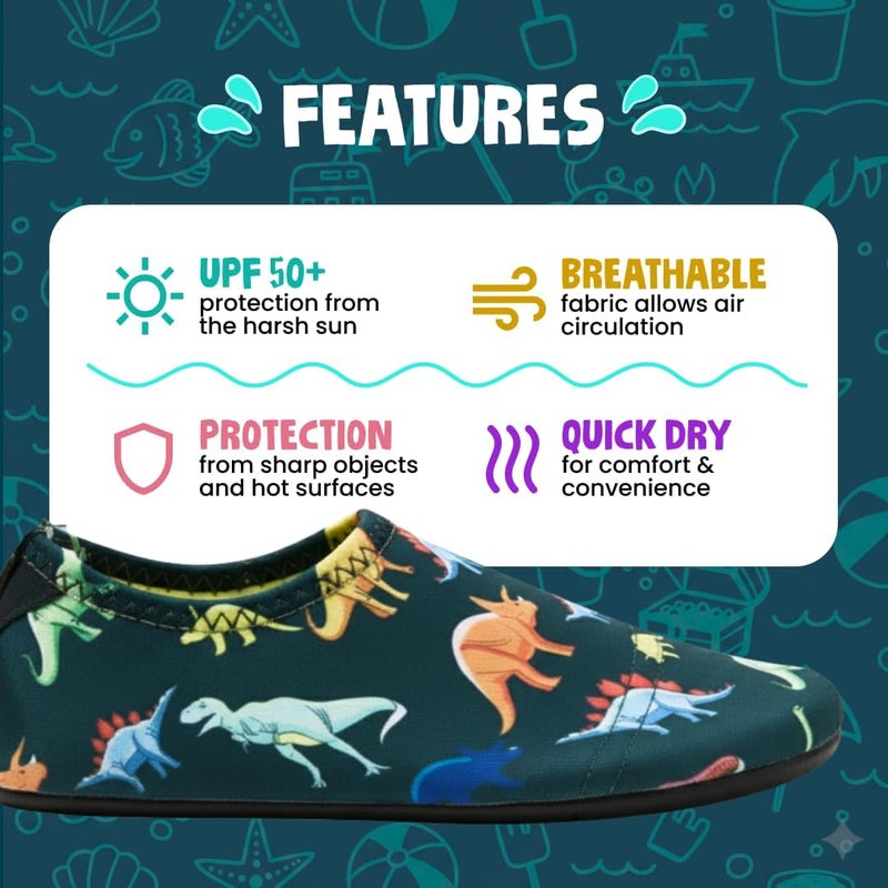 Slipstop AntiSlip Shoes for Kids - Quick-Dry Aqua Socks Beach Shoes for Kids - Barefoot Shoes for Water Sports Yoga Exercise - Image 5