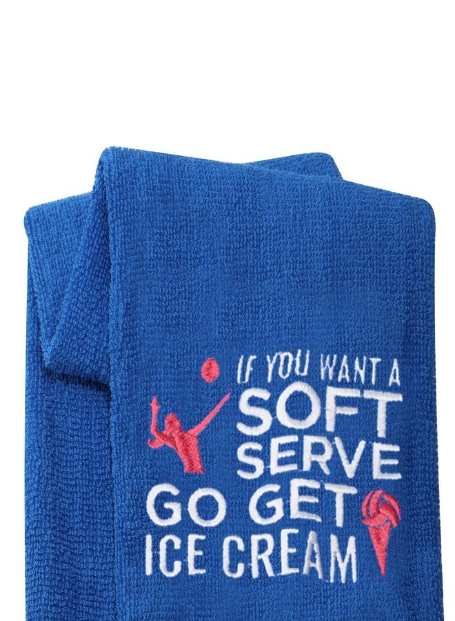 LEVLO Embroidered Volleyball Towels If You Wanted A Soft Serve You Should Have Gone for Ice Cream Towels Volleyball Sport Lovers Gifts (If You Wanted A Soft Serve) - Image 1