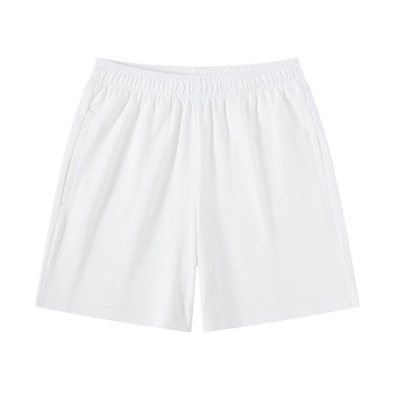 Summer simple fashion solid color shorts 260G heavy cotton sports shorts light breathable skin-friendly home pajamas Off-white 