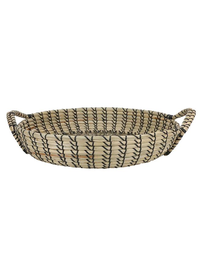 Alsaif Wicker Serving Tofir 46 X 46 X 9 Cm Round Black Beige - Image 3