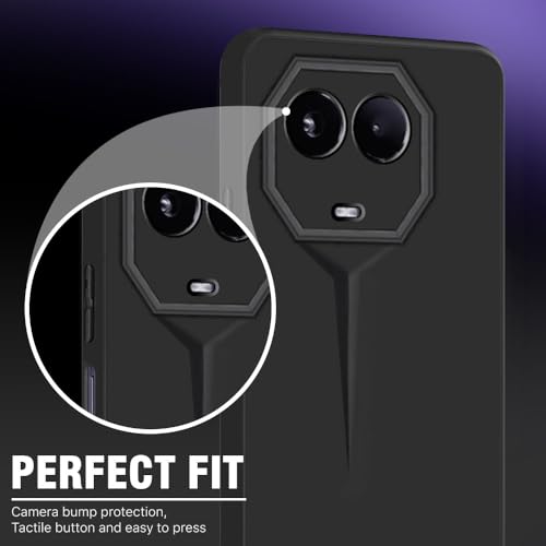 WOW IMAGINE Slim Back Cover for Realme Narzo 60X 5G | Realme 11X 5G | 11X 5G | C67 5G | Blade Series Ultra Thin Case | Camera Protection | Soft Matte Silicone Flexible Mobile Case - Black - Image 5