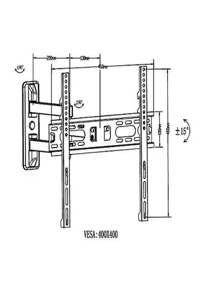 Skill Tech SH 43P Swivel TV Wall Mount for 20"-46" Screens, VESA 400x400, Wall Profile 95mm–430mm, Max Load 40kg – Black  - Image 3