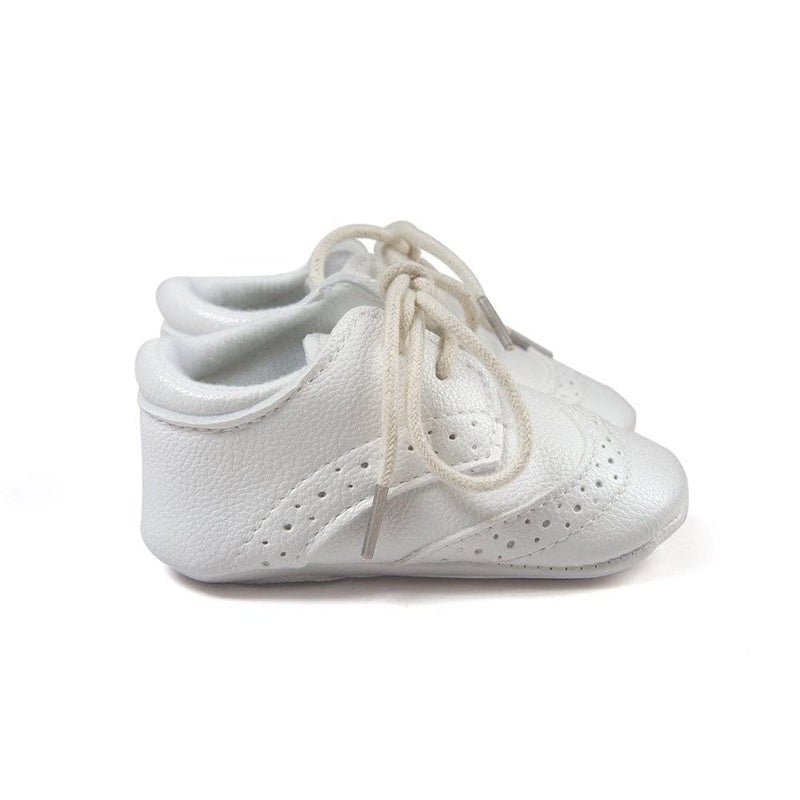 ESTAMICO Baby Boys Shoes Prewalker PU Sneakers White 12-18 Months - Image 5