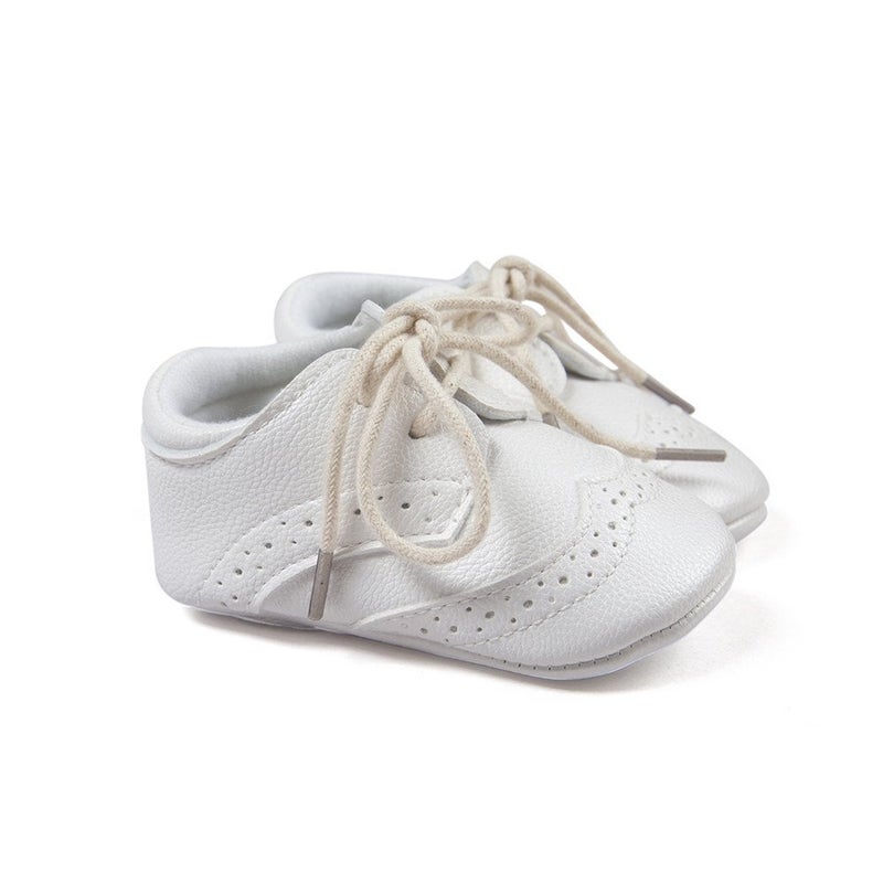 ESTAMICO Baby Boys Shoes Prewalker PU Sneakers White 12-18 Months - Image 4