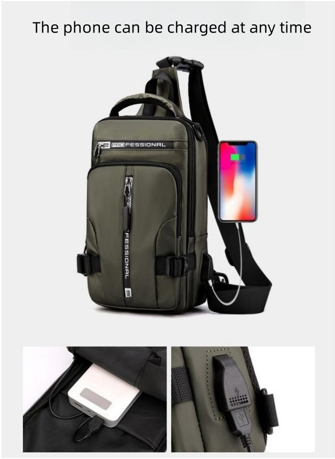 WAOKN - New Men's Multifunctional Small Backpack, Boys' Fashionable Casual Shoulder Bag Crossbody Bags Sling Bag Side Bag, Waterproof Space Cloth Chest Bag Carry Bag for College Students and Teenagers - Image 1