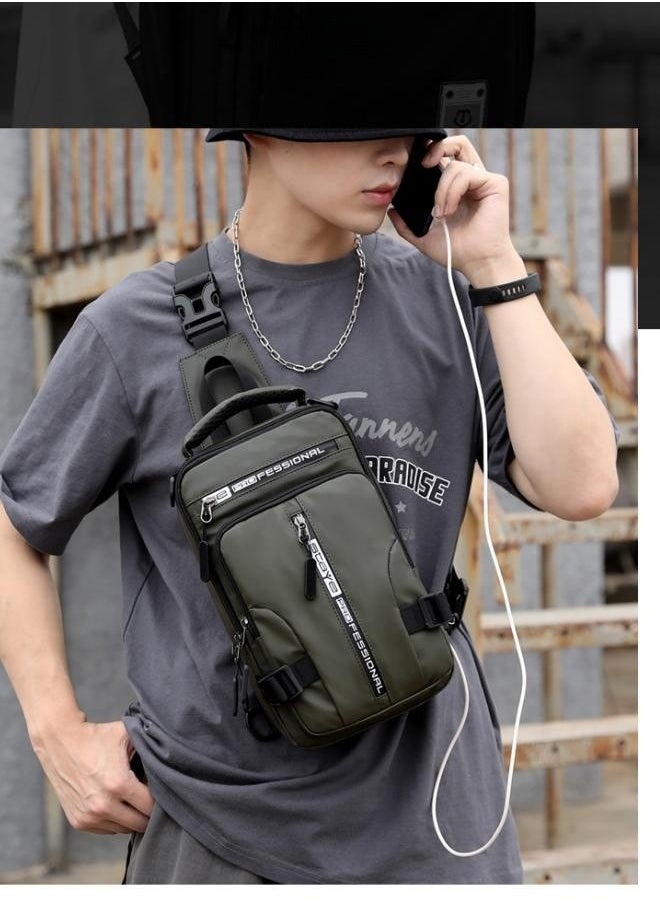 WAOKN - New Men's Multifunctional Small Backpack, Boys' Fashionable Casual Shoulder Bag Crossbody Bags Sling Bag Side Bag, Waterproof Space Cloth Chest Bag Carry Bag for College Students and Teenagers - Image 1