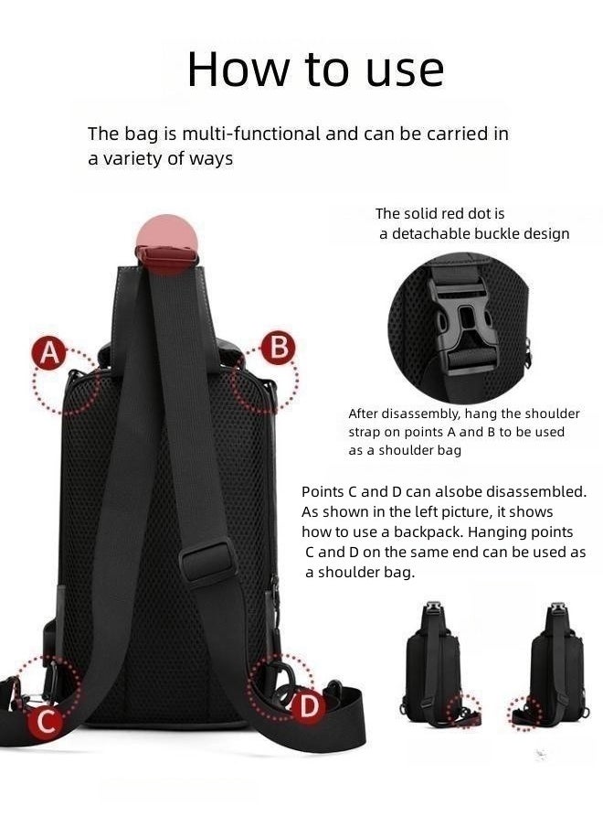 WAOKN - New Men's Multifunctional Small Backpack, Boys' Fashionable Casual Shoulder Bag Crossbody Bags Sling Bag Side Bag, Waterproof Space Cloth Chest Bag Carry Bag for College Students and Teenagers - Image 1