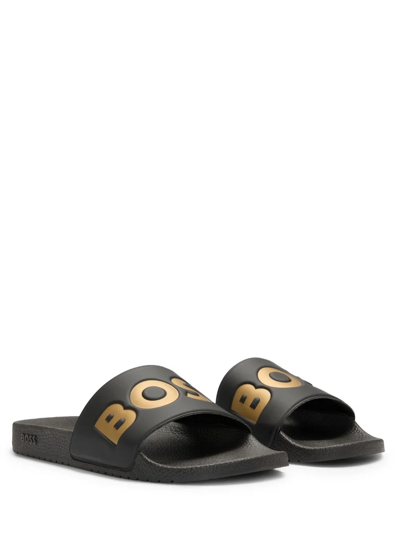 BOSS Italian-made slides with large logo detail