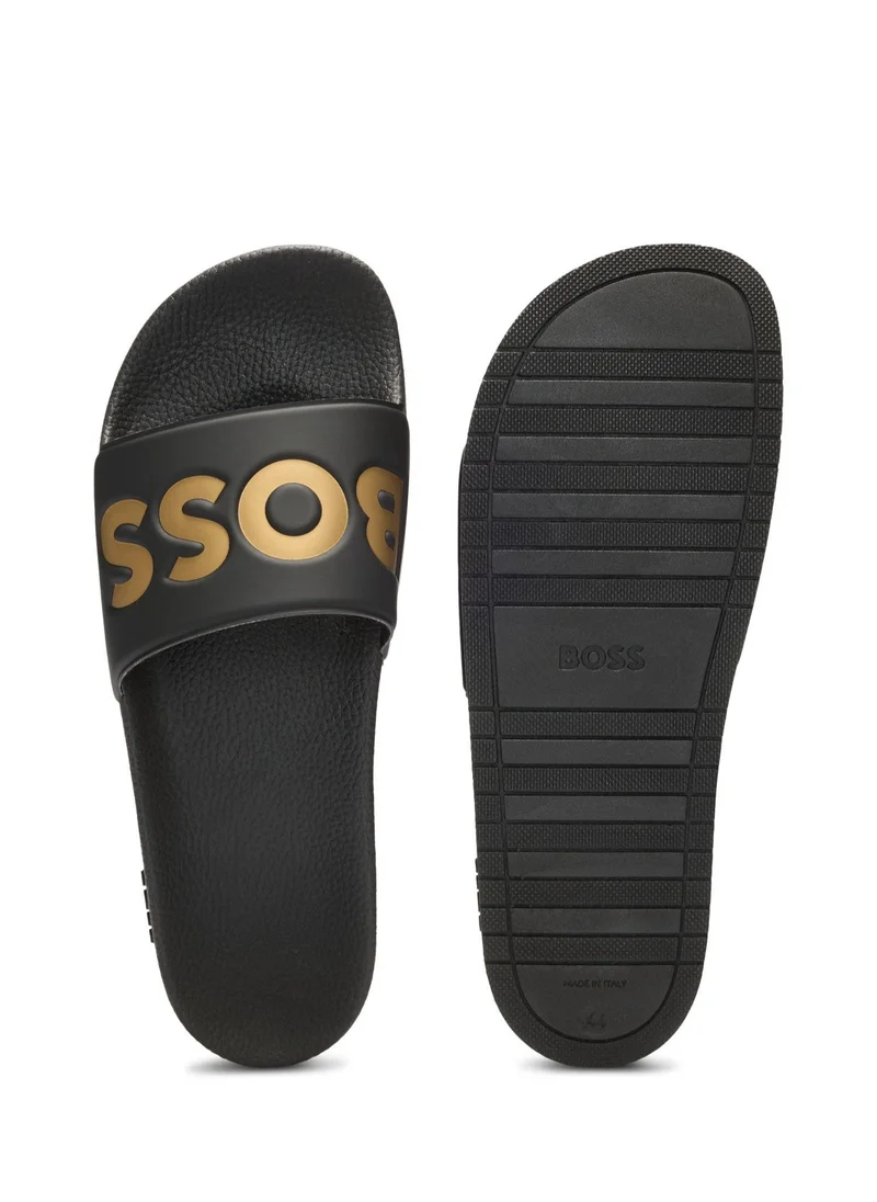 BOSS Italian-made slides with large logo detail