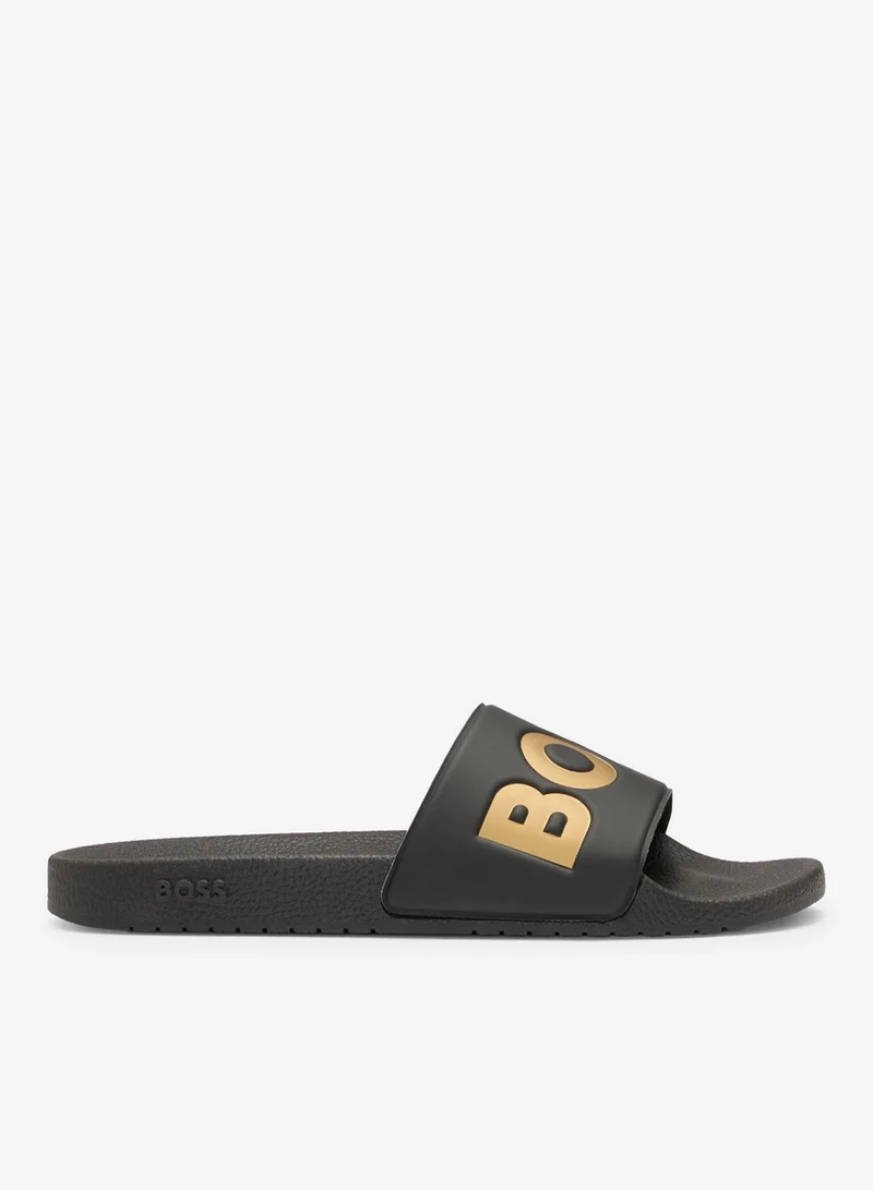 BOSS Italian-made slides with large logo detail
