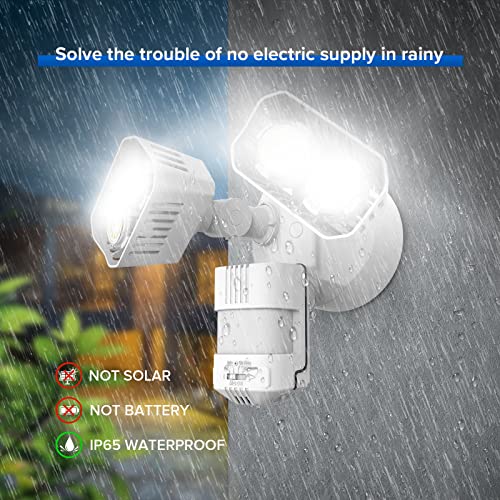 SANSI 28W 3500LM Motion Sensor Outdoor Lights, Flood Lights Outdoor Motion Sensor Security Lights Detector with 4 Mode 350W Equiv 5000K, IP65 Waterproof for Soffit, Garage, Yard (White) Hardwired - Image 5