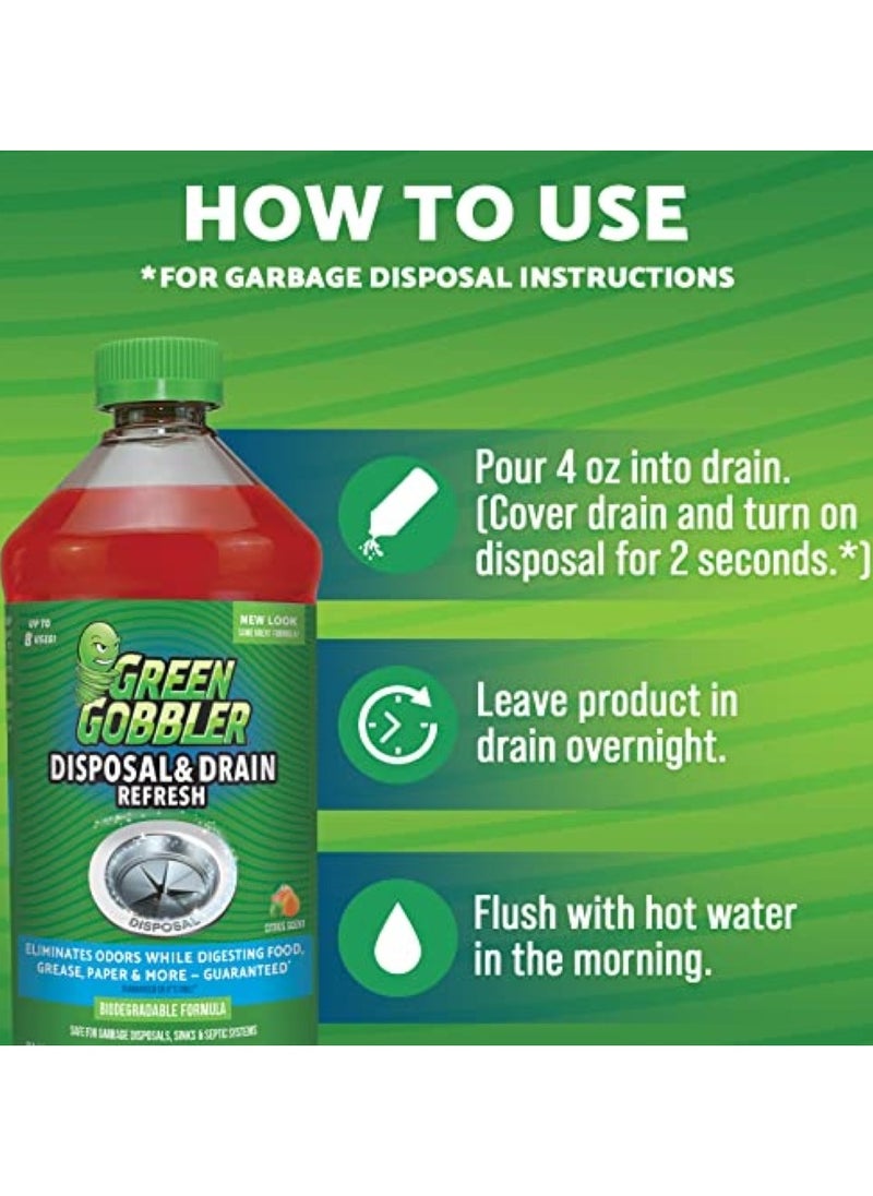 GREEN GOBBLER - Garbage Disposal & Kitchen Sink Drain Cleaner 946 ML - Image 1
