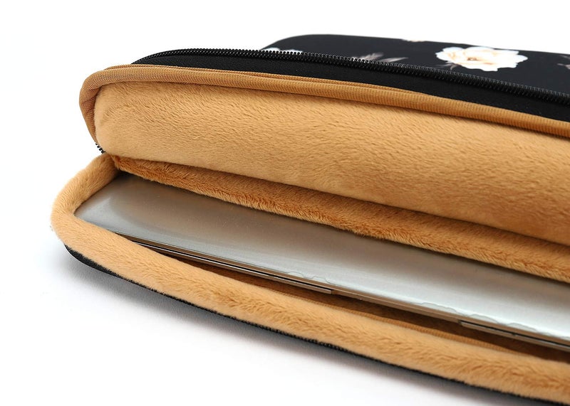 KAYOND 15 inch Laptop Sleeve, Compatible with MacBook pro 15.4 ，MacBook Air 15.4 MacBook pro 16 and 15.6 inch Notebook Computer, Water Repellent Laptop Bag,Shockproof case(15-15.6 inch, Black Peony) - Image 5
