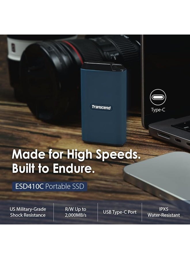 ترانسيند 11 Transcend 1 TB External SSD, Up to 2000MB/s, Supports Apple 4K 60fps ProRes, USB Hard Drive for iPhone15,16,17/iPad/Mac//PS5/Windows/Android, IPX5 USB 3.2 Gen2 Portable SSD.TS1TESD410C (1, TB) - Image 4