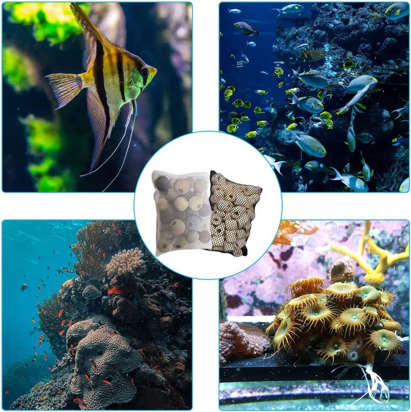 ZYYC 5 Pcs Tanks Filter Media Bags, Aquarium Media Bag, Aquarium Filter Bags, Fish Tank Media Mesh Filter Bags, with Zipper Reusable Aquarium Filter Media Bags.for Activated Carbon, Ceramic Rings, etc - Image 2