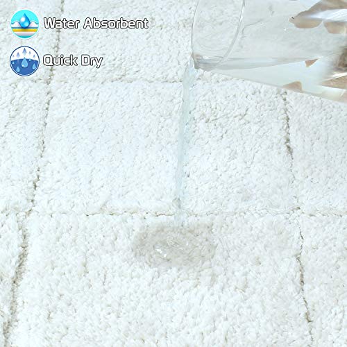 HOKIPO Premium Rubber Backing Anti Slip Microfiber Shaggy Door Mat for Home and Bathroom, Large 50 x 75 CM - Cream (AR2434-CRM) - Image 3