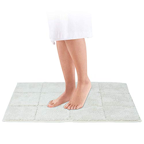 HOKIPO Premium Rubber Backing Anti Slip Microfiber Shaggy Door Mat for Home and Bathroom, Large 50 x 75 CM - Cream (AR2434-CRM) - Image 2