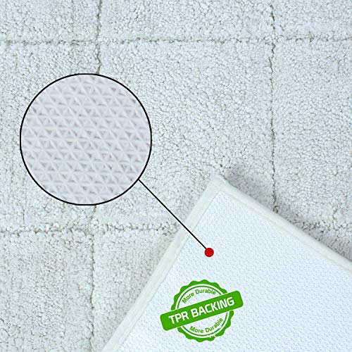 HOKIPO Premium Rubber Backing Anti Slip Microfiber Shaggy Door Mat for Home and Bathroom, Large 50 x 75 CM - Cream (AR2434-CRM) - Image 4