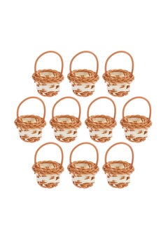 10 Pcs Mini Woven Baskets, Beautiful Flower Girl Baskets, Miniature Picnic Baskets, Perfect for Picnic Wedding Birthday Rustic Farmhouse Decor