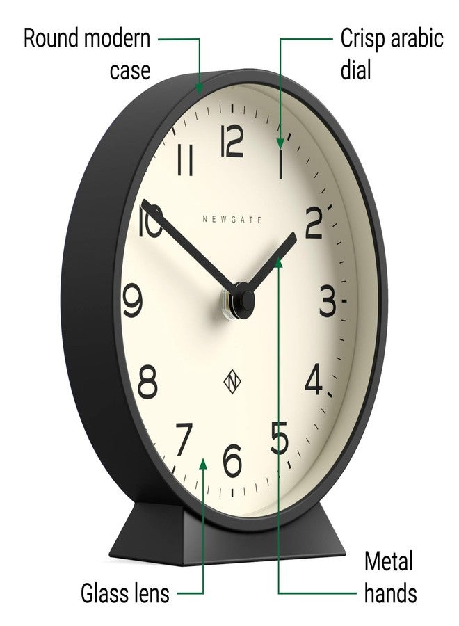 NEWGATE® M Mantel Echo Desk Clock | Modern Round Design | Black | Easy to Read Numbers | Contemporary Style for Desk, Table, Shelf or Bedside - Image 5