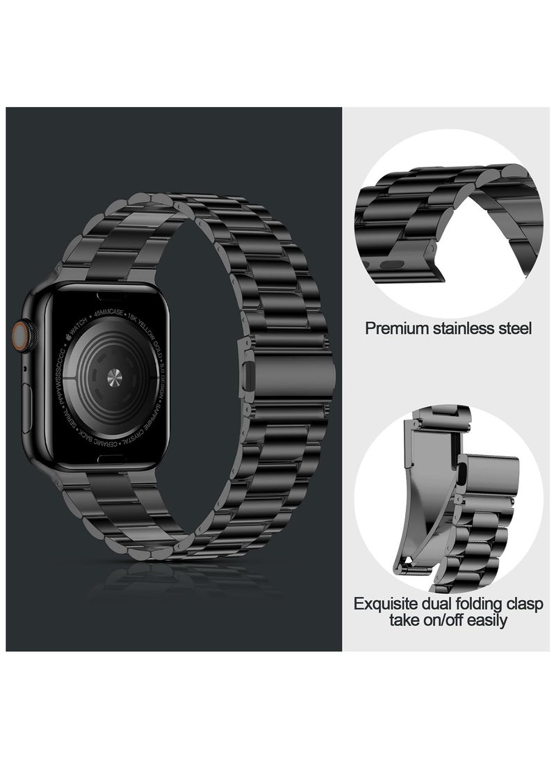 Lightweight Stainless Steel Band, Designed Replacement  Bands for Men & Women,Black  - Image 2