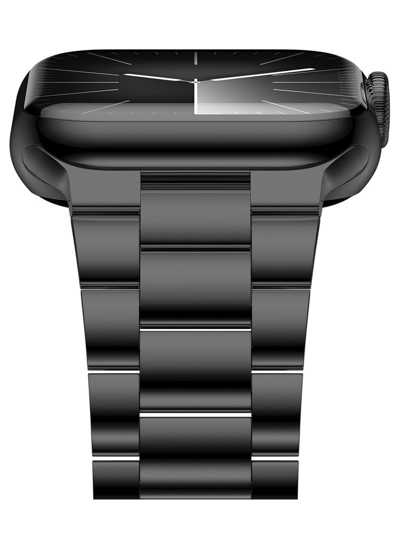 Digipace - Lightweight Stainless Steel Band, Designed Replacement iWatch Bands for Men & Women,Black - Image 1