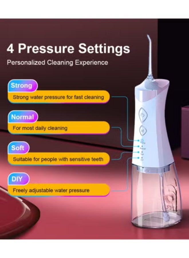 ج الروح خيط مائي محمول بـ 4 أوضاع، خزان كبير 350 مل، مقاوم للماء IPX7، بطارية تدوم 30 يومًا – لتنظيف عميق وتقويم الأسنان واللثة الحساسة - Image 4