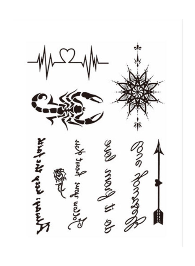 2-Piece Temporary Tattoo Sticker Set Black
