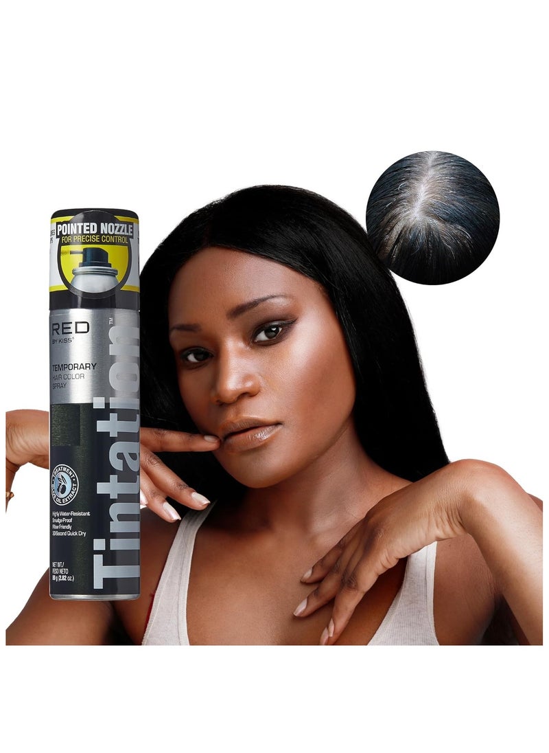 KISS Tintation Temporary Hair Color Spray Black 80g  - Image 3