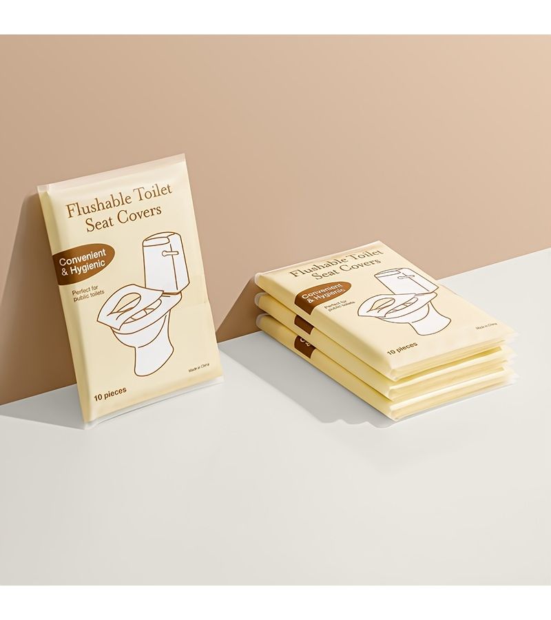 White 40pcs Disposable Toilet Seat Covers For Travel Camping Airplane - Image 2