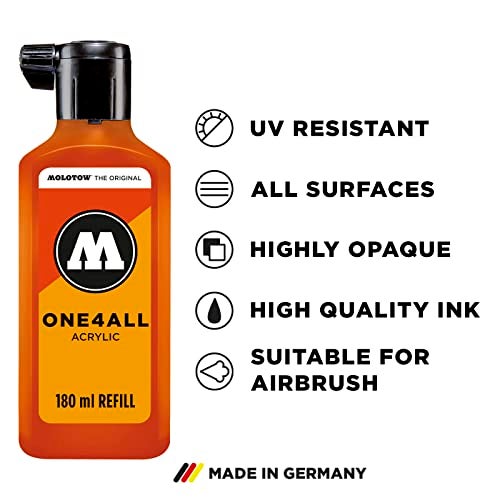 MOLOTOW ONE4ALL Acrylic Paint Refill ONE4ALL Paint Marker, Signal White, 180ml Bottle, 1 Each (692.160) - Image 3