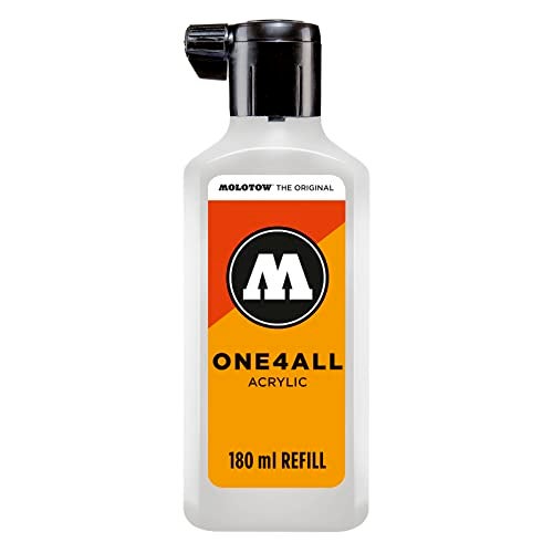 MOLOTOW ONE4ALL Acrylic Paint Refill ONE4ALL Paint Marker, Signal White, 180ml Bottle, 1 Each (692.160) - Image 1