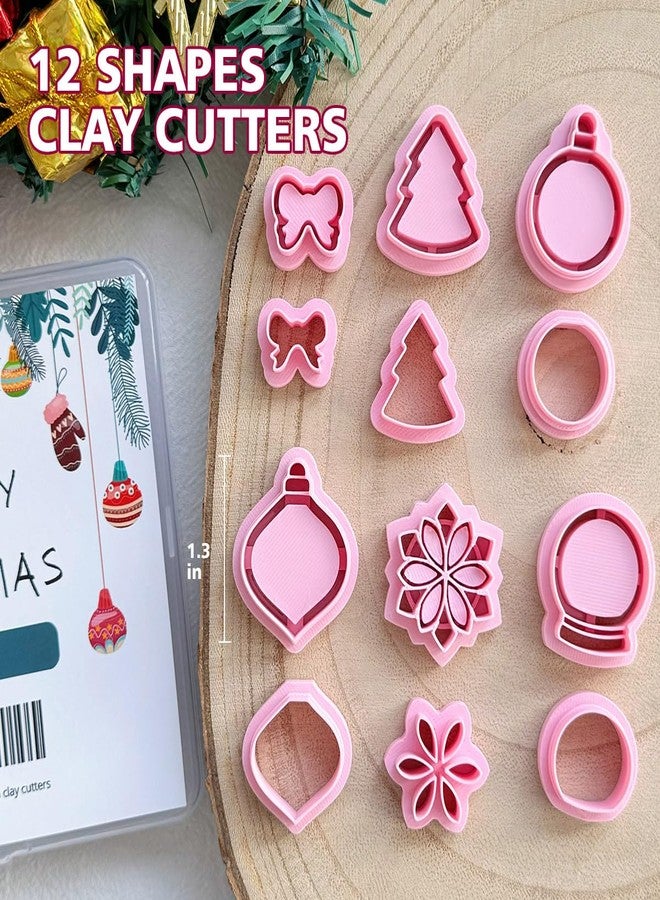 Keoker Christmas Embedded Clay Cutters, Christmas Polymer Clay Cutters, 12 Shapes Christmas Clay Cutters for Polymer Clay Jewelry, Polymer Clay Christmas Cutters, Polymer Clay Cutters Christmas - Image 3