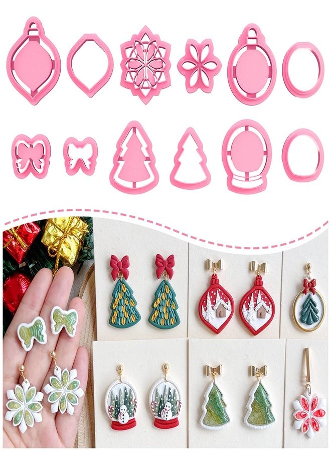 Keoker Christmas Embedded Clay Cutters, Christmas Polymer Clay Cutters, 12 Shapes Christmas Clay Cutters for Polymer Clay Jewelry, Polymer Clay Christmas Cutters, Polymer Clay Cutters Christmas - Image 1
