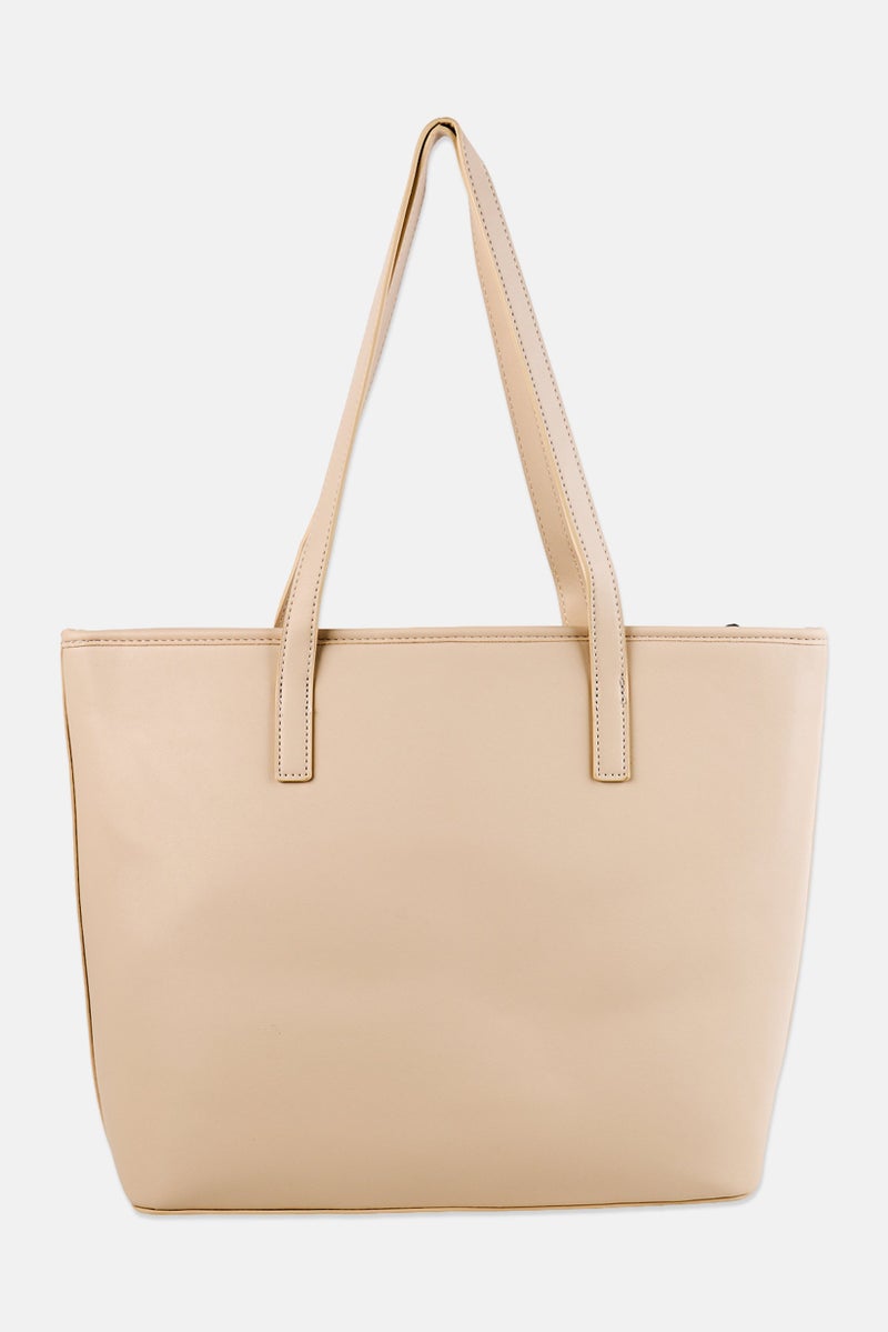 Jenny Women Brand Logo Tote Bag, Beige - Image 3