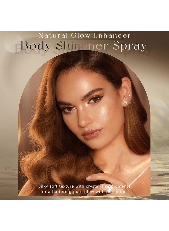 Miss Rose Body Shimmer Mist, Moisturizing Bronze Body Shimmer Luminizer Glow Illuminator Quick-Drying and Non-Sticky Liquid Highlighter Spray for Face Hair Glitter, 60ML -# 02 Rose Gold - Image 5