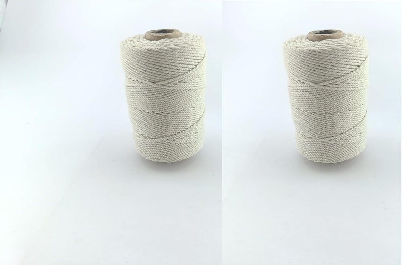 advancedestore advancedestore (100Grams) Bundle Multi Different useing (1mm) Cotton Thread Sewing Thread (White)-Pack of 2 - Image 1