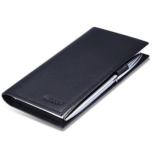 HISCOW Supple Leather Checkbook Cover with Free Divider - Italian Calfskin (Black) - Image 4