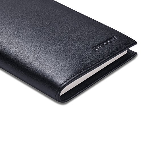 HISCOW Supple Leather Checkbook Cover with Free Divider - Italian Calfskin (Black) - Image 5