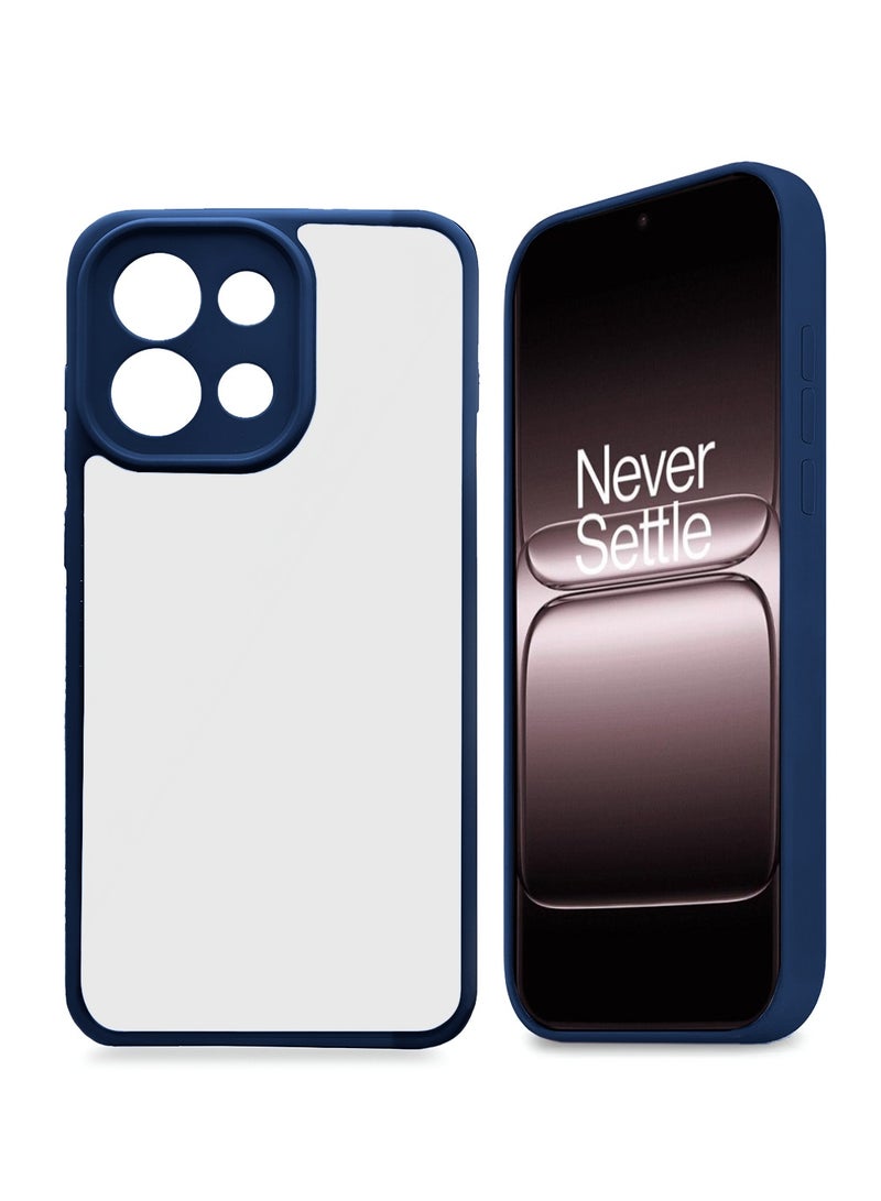 دبليو تيك غطاء واقي للهاتف من نوع OnePlus 13T 5G 2025 من السيليكون المرن TPU مع خلفية مصنوعة من مادة الكمبيوتر، مضاد للصدمات - شفاف/أزرق داكن - Image 2