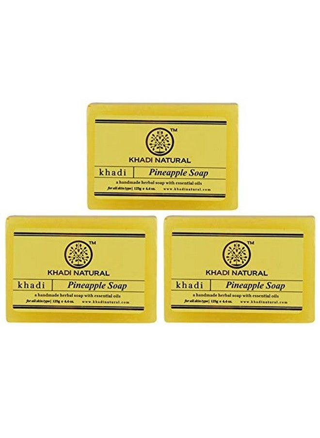 Khadi Natural Herbal Pineapple Soap 125 G (Pack Of 3)  - Image 1