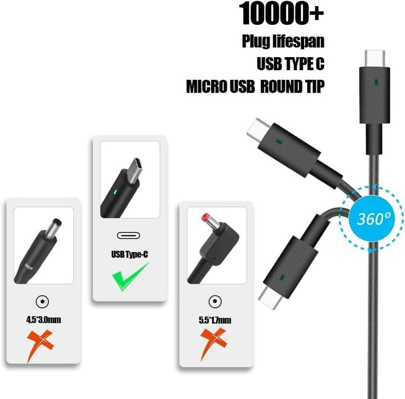 Wefly 100W USB C Type C Laptop Charger for Dell Latitude 5540 5440 7440 5340 7340 7640 9440 2-in-1 Precision 3580 3580 3580 3581 5680 Inspiron 14 16 5000 7000 5430 7430 7440 5630 Adapter - Image 2