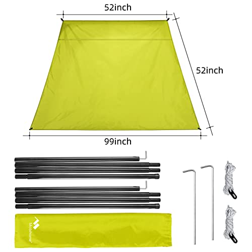 Mobihome Pop Up Canopy Sun Shelters Shade Tent Camping Canopy 82 X 82 Instant Portable Sports Cabana Umbrella Easy Setup and Take Down with Sun Protection and One Shade Wall Included Awning Green - Image 3