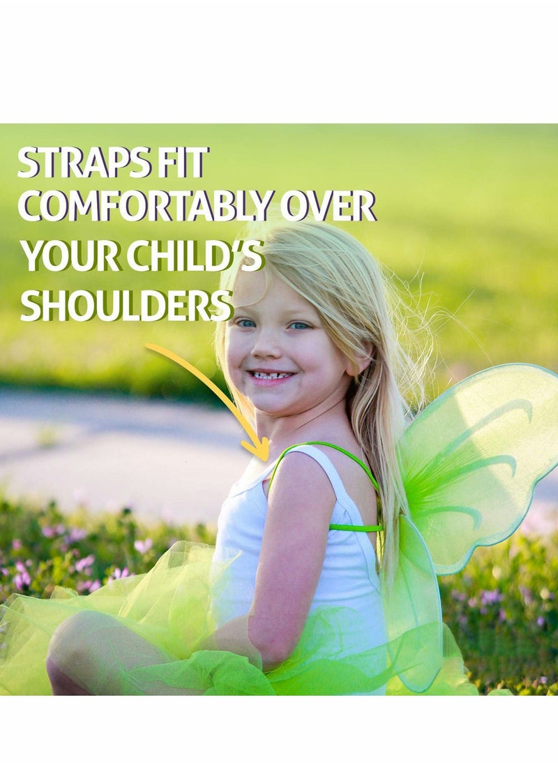 Excefore Butterfly Wings, 2Pcs Craze Girls' Fairy Dress Up Princess Set for Toddler Girls Children Halloween Costume Birthday Party Accessories, Green  - Image 5