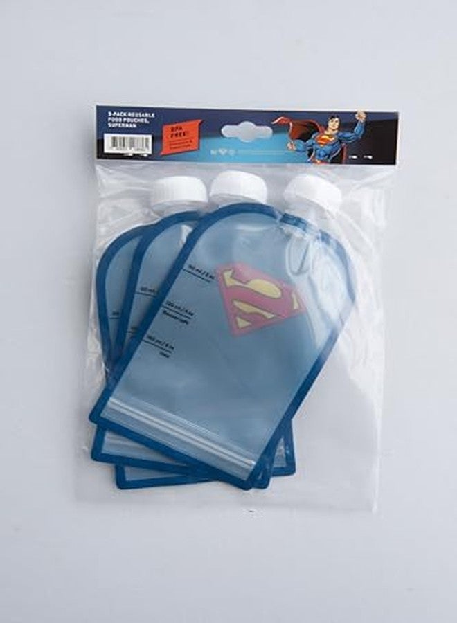 هيروبيليتي أكياس طعام هيروبيليتي دي سي كوميكس 180 مل / 6 أونصة سائلة - أكياس ضغط للأطفال، قابلة لإعادة الاستخدام، مستدامة، تصميم مانع للتسرب، قفل بسحاب مزدوج، خالية من مادة BPA - عبوة من 3 قطع - Image 4