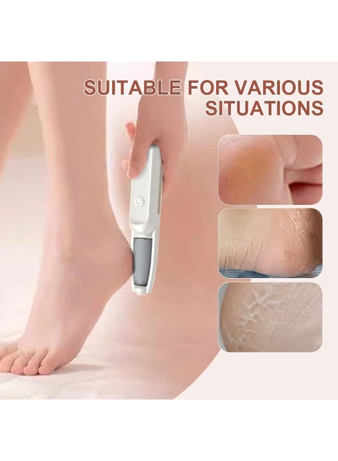 Electric Foot Callus Remover, Professional Pedicure Tool with 2 Speed Settings, Gentle Exfoliator for Hard  Cracked Heels, Portable Dead Skin Remover for Home Use (White, 2 Replacement Rollers) - Image 3