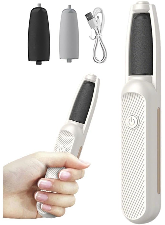 Electric Foot Callus Remover, Professional Pedicure Tool with 2 Speed Settings, Gentle Exfoliator for Hard  Cracked Heels, Portable Dead Skin Remover for Home Use (White, 2 Replacement Rollers) - Image 1
