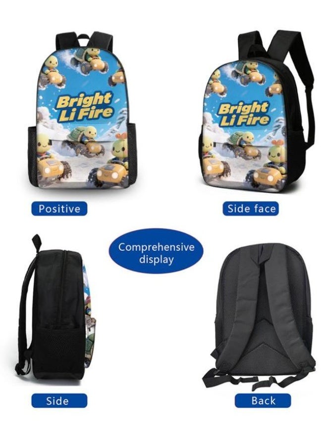 واضح من النار حقيبة كرتونية من ثلاث قطع، يسهل التعامل معها في مناسبات مختلفة (متوفرة للطلاب والأطفال والأصدقاء في النزهايات وتسلق الجبال والتعليم المدرسي وما إلى ذلك) | الكتفين + حقائب اليد + حقائب القرطاسية | موسم العودة إلى المدرسة / هدايا المهرجان - 26 - Image 3