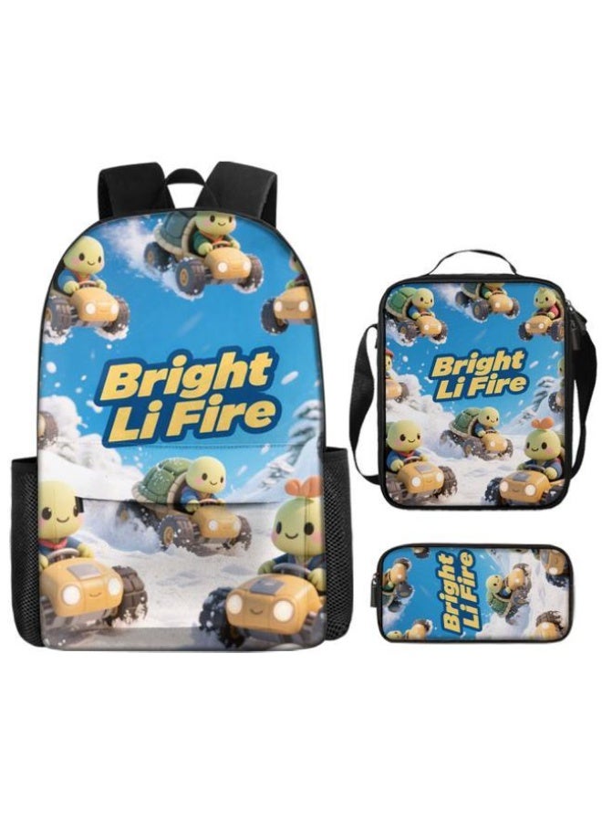 واضح من النار حقيبة كرتونية من ثلاث قطع، يسهل التعامل معها في مناسبات مختلفة (متوفرة للطلاب والأطفال والأصدقاء في النزهايات وتسلق الجبال والتعليم المدرسي وما إلى ذلك) | الكتفين + حقائب اليد + حقائب القرطاسية | موسم العودة إلى المدرسة / هدايا المهرجان - 26 - Image 2