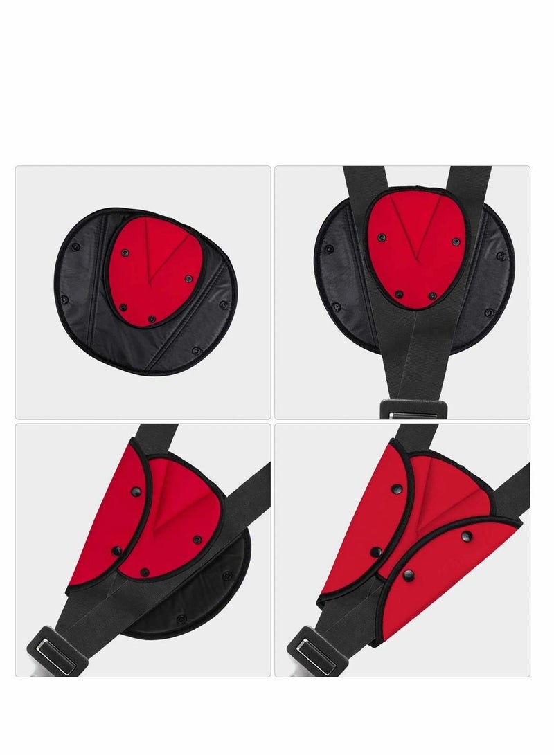 SYOSI 2Pcs Grey Child Car Safety Cover Harness Strap Cars Adjuster Pad Baby Kid Seat Belt Seatbelt Clip Seat Belt Adjustable Knob Belt - Image 5